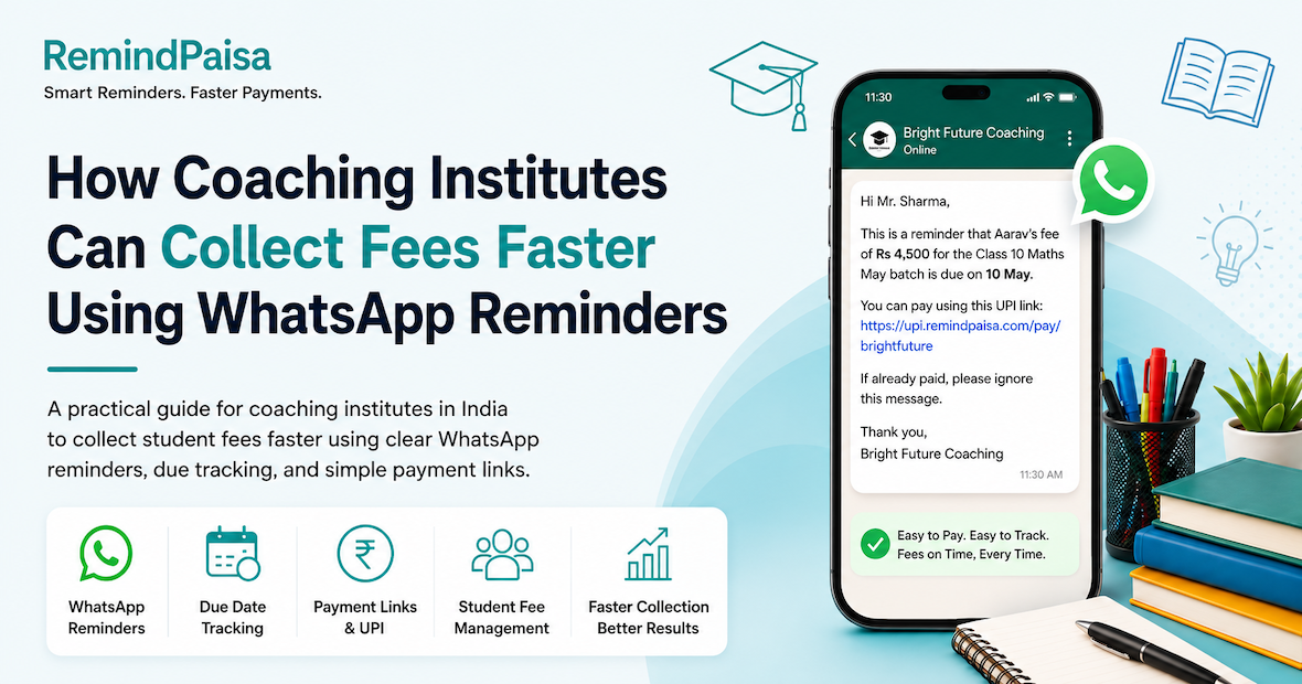 Cover illustration for How Coaching Institutes Can Collect Fees Faster Using WhatsApp Reminders