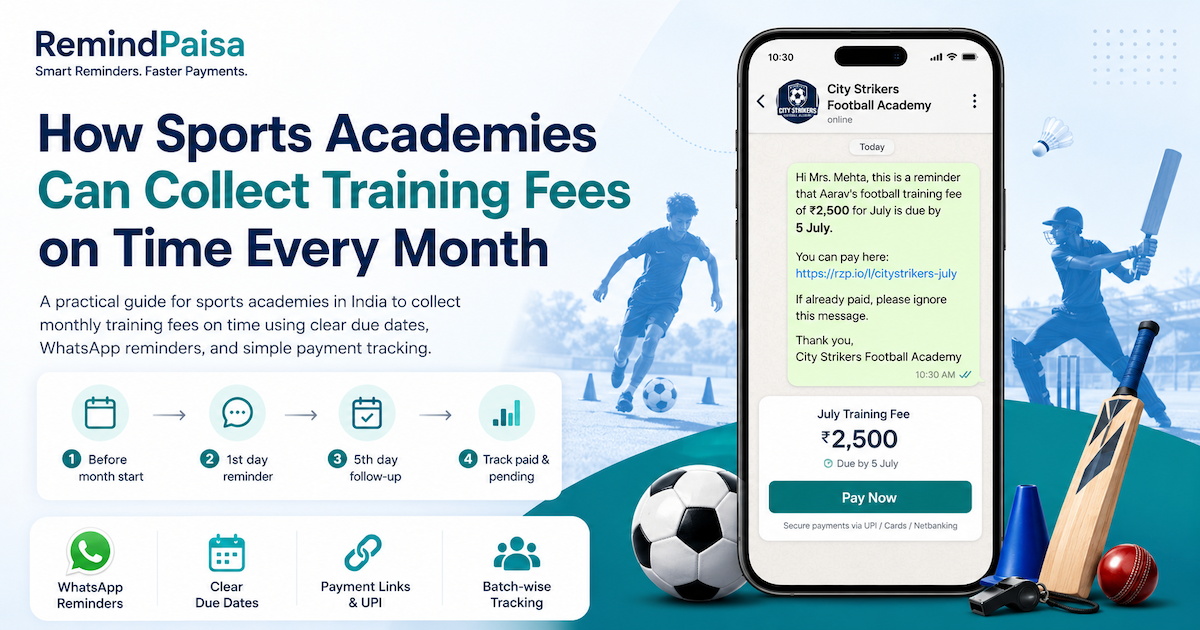 Cover illustration for How Sports Academies Can Collect Training Fees on Time Every Month